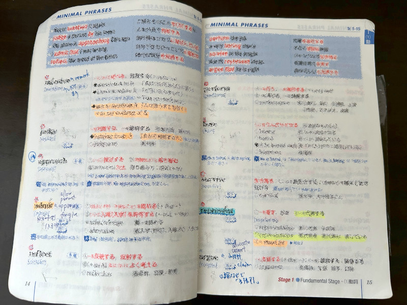 マーカーや書き込みを多用して覚えていました