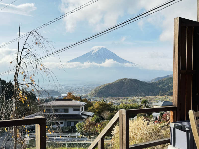 富士山を眺めながらグランピングした時の一枚