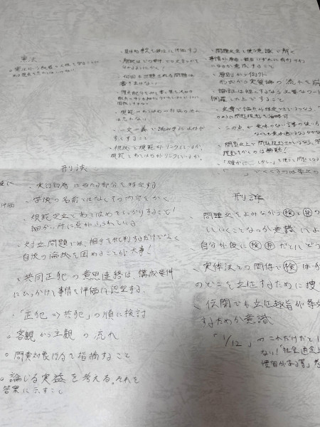 机に敷いていた画用紙